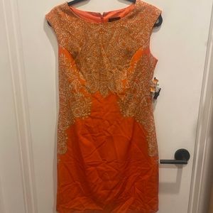 Orange design pattern dress